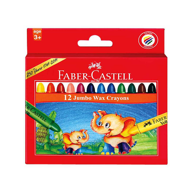 Faber Castell Faber-castell Boya Kalemi 12 Renk Jumbo Üçgen (beyaz Renk Içerir