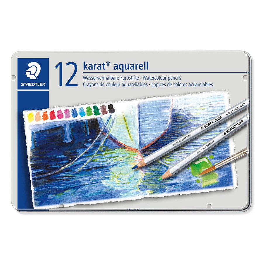 Boite Metal 12 Crayon De Couleur Aquarelles Staedtler