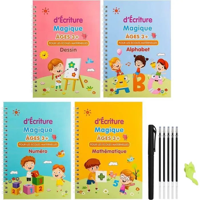 Magic Book Arabe & Français 4Pcs - Alphabets / Numéros / Maths / Dessin