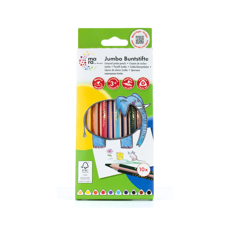 10 Crayons de Couleur Jumbo Buntstifte - Forme Triangle Marabu