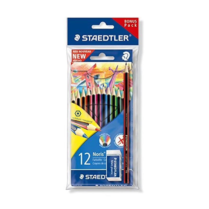 Pack De 12 Crayons Couleur+ Crayon HB +Gomme Staedtler