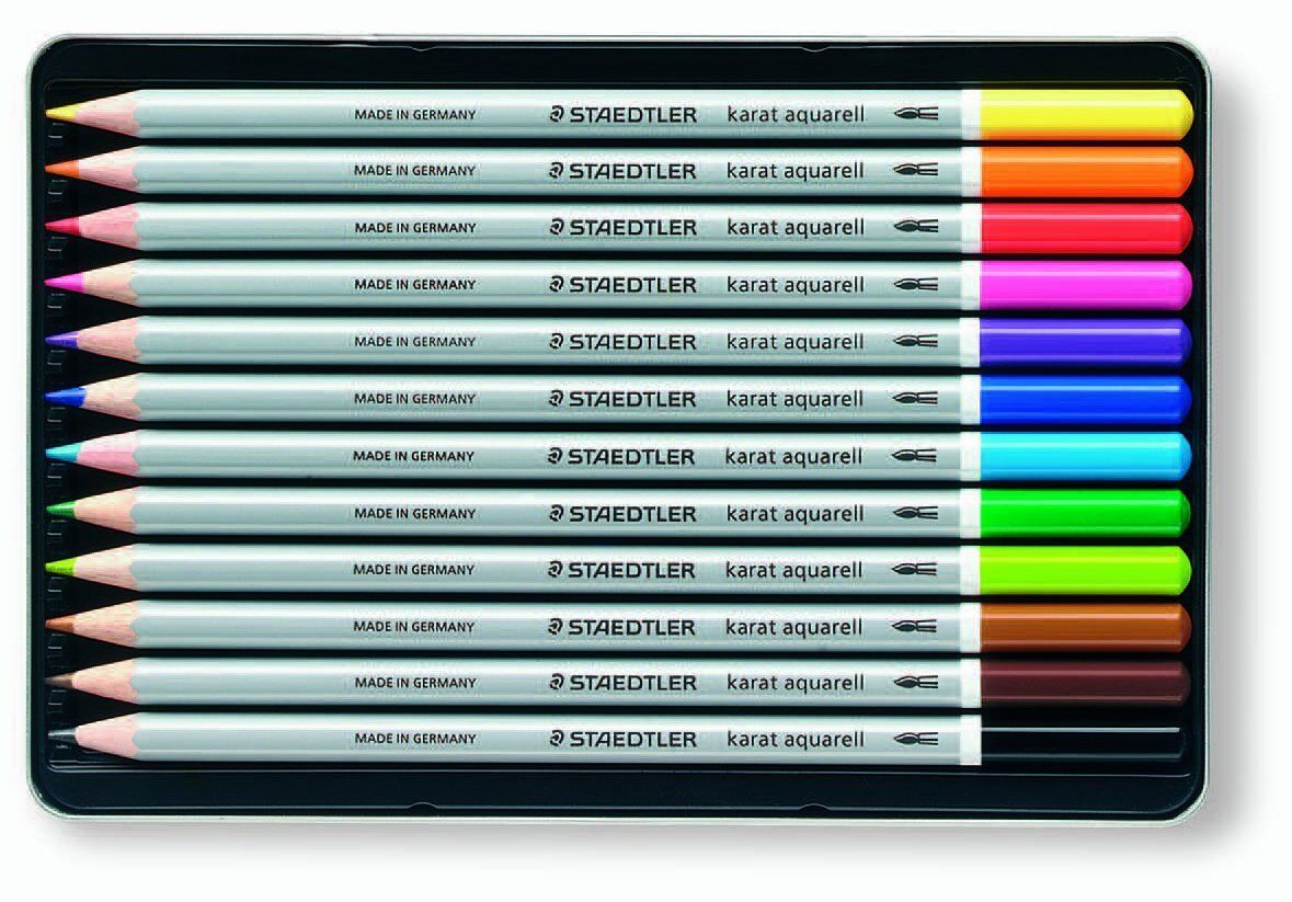 Boite Metal 12 Crayon De Couleur Aquarelles Staedtler