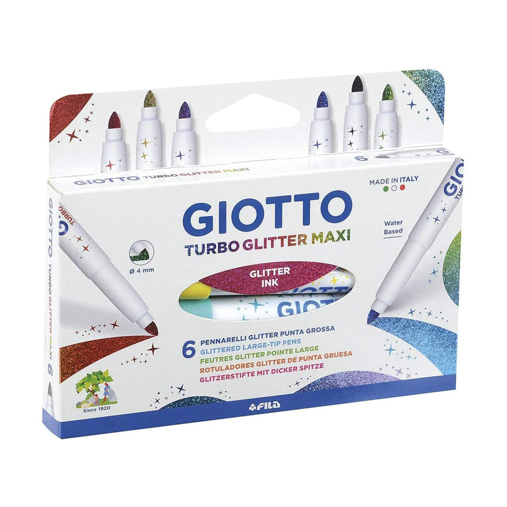 6 Feutres Glitter Pointe Large Giotto