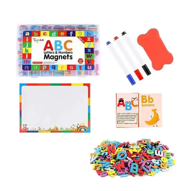 Alphabet et Nombres Magnétiques Multicolores 253 Pcs