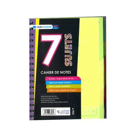 Cahier Universitaire 7 Sujets A4 10x10 Liberta