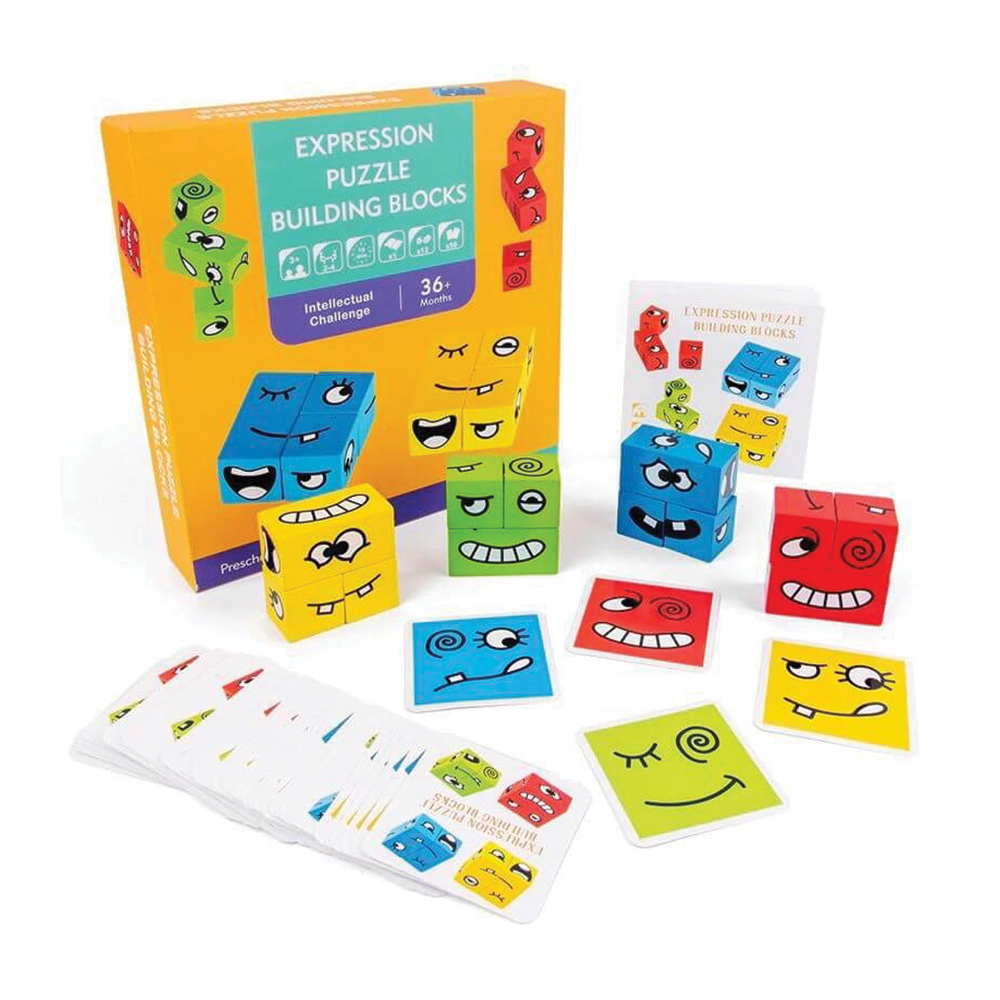 Expression Puzzle Building Blocks Game