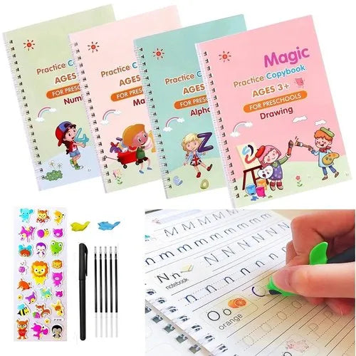 3 Pack Magic Book Arabe & Français & Anglais 4Pcs - Alphabets / Numéros / Maths / Dessin