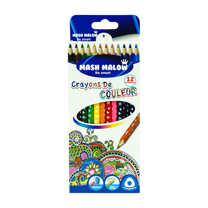 Crayons De Couleur Mash Malow Avec Gomme - 55pens