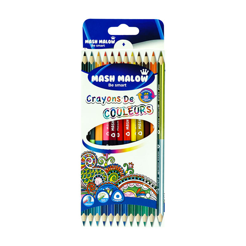 Crayons De Couleur Mash Malow Double Pointe - 55pens