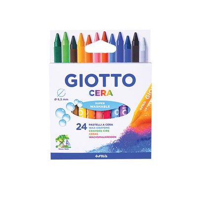 24 Crayons Avec Accroche Cire Giotto - 55pens